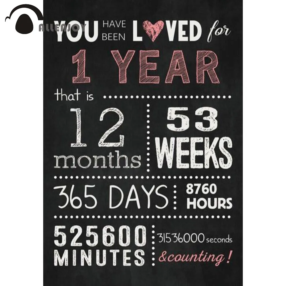 Allenjoy-fondos de pizarra de 1er cumpleaños, decoración de carteles, Banner de foto personalizable, celebración de aniversario