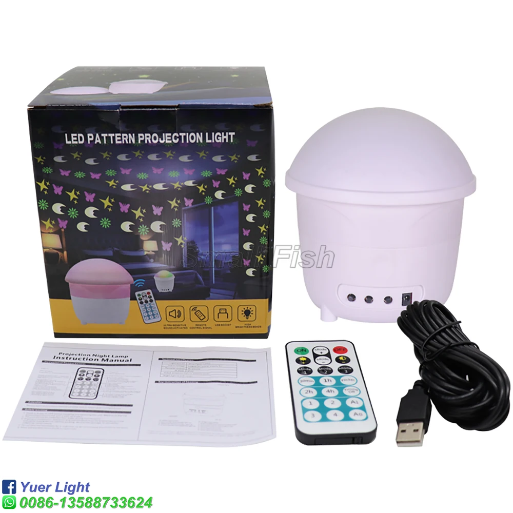 4X3W Pattern Night Light Magic Ball Sound Control DJ Bar Disco Bedroom Projector Birthday Present Stage Effect Light Wash Lights