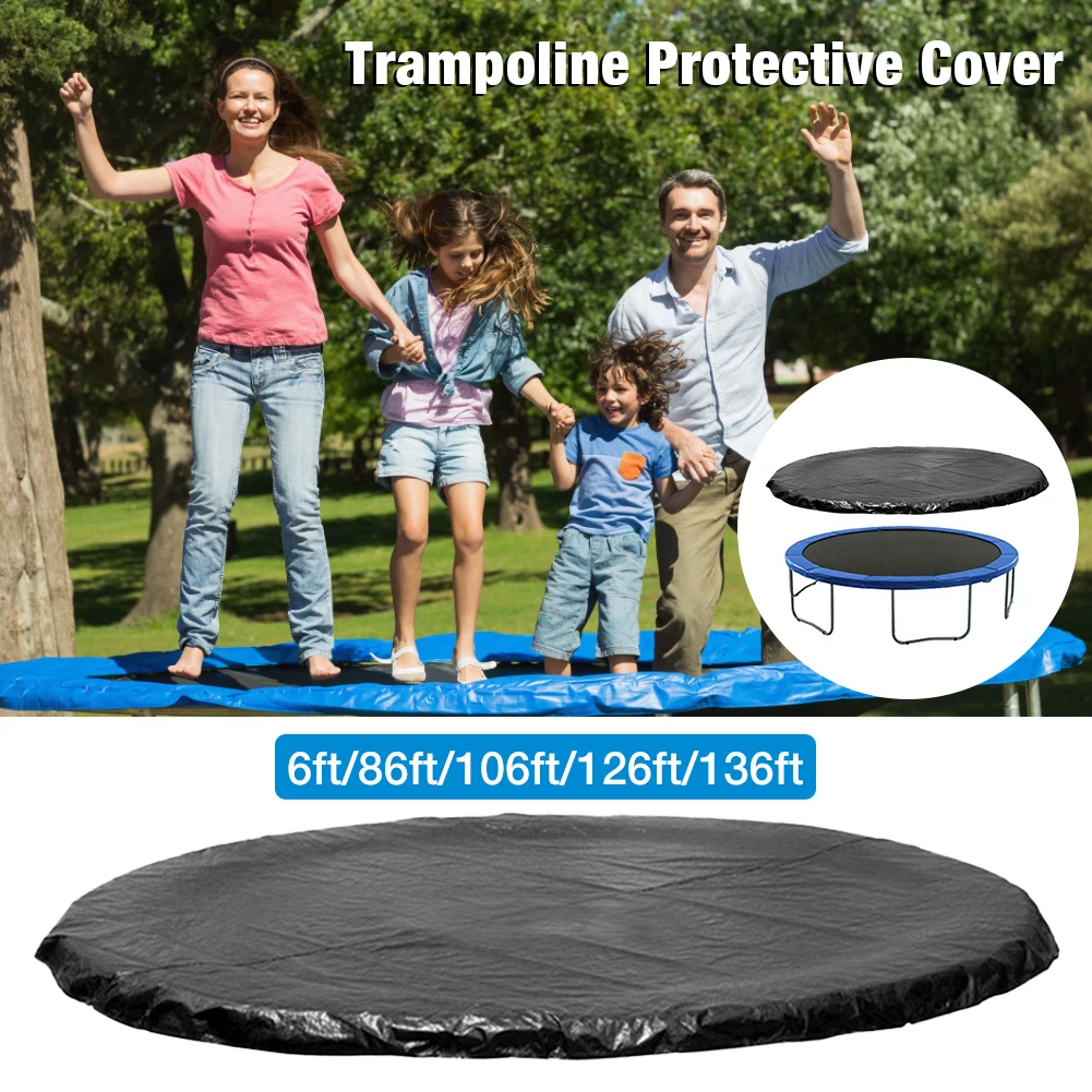 6/8/10/12/13 Inch Trampolines Weather Cover Rainproof UV Resistant Wear-resistant Round Trampoline Protective Cover