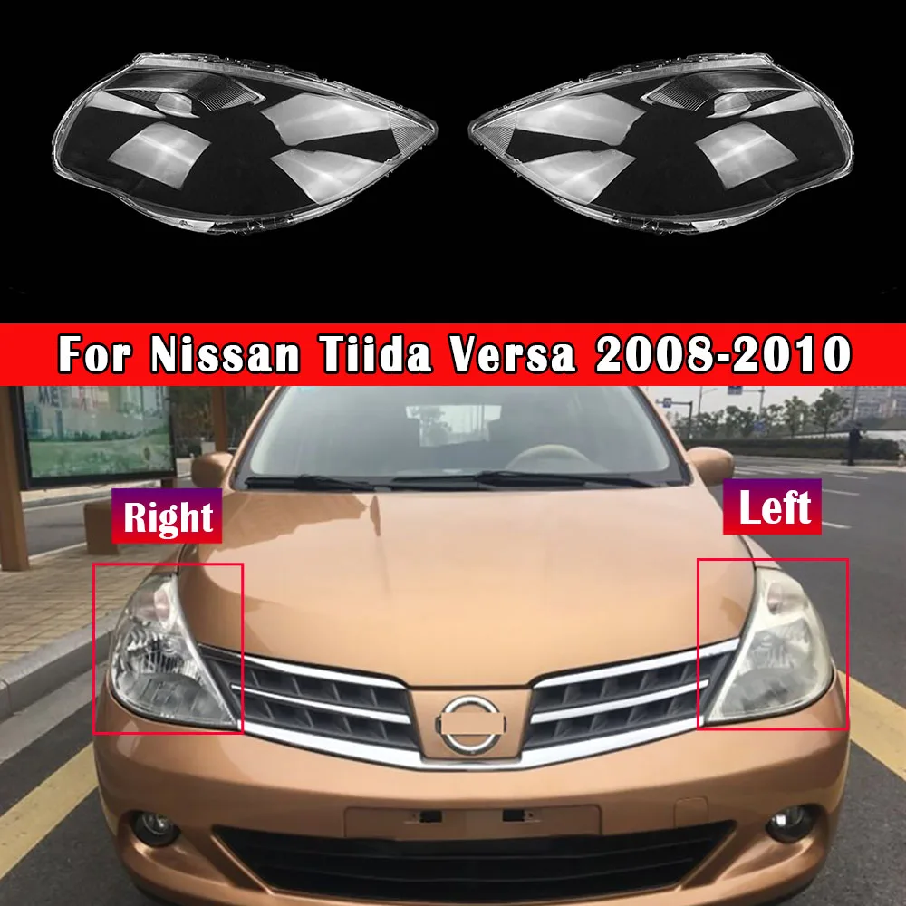 

Car Headlight Lens For Nissan Tiida Versa 2008 2009 2010 Headlamp Cover Replacement Auto Shell Lampshade Glass Lampcover Caps