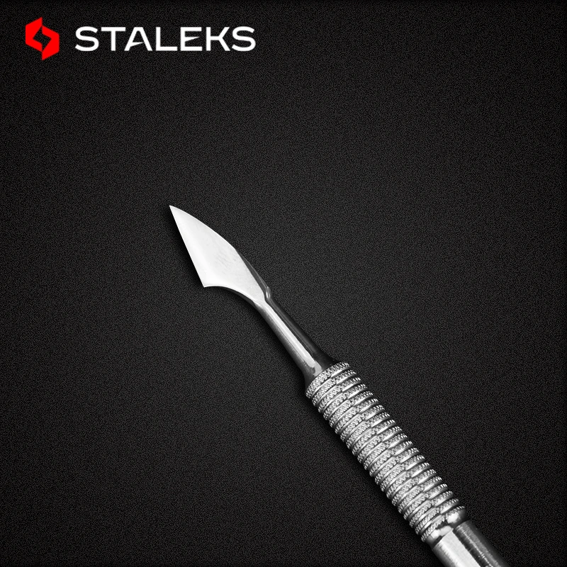 

1pc STALEKS PE-30-3 Stainless Steel Nail Cuticle Spoon Pusher Matte Double Head Dead Skin Remover Nail Art Tool