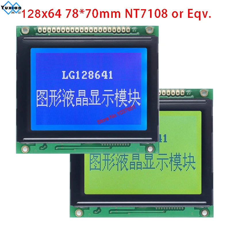 Wyświetlacz LCD 128x64 12864A-1 graficzny 78x70cm 5V LG128641 wysokiej jakości szeroki zakres temperatur 20 pin NT7108 AG12864C WG12864C LM12864F