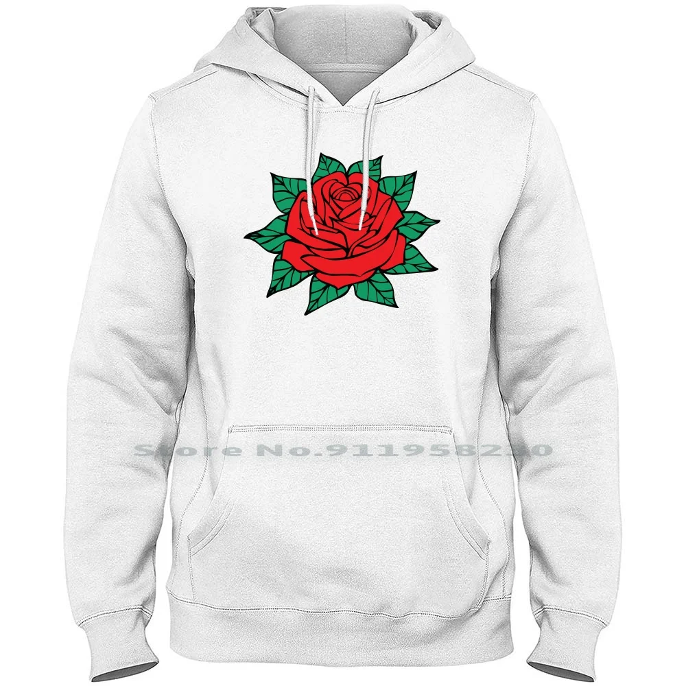 Red Rose Men Women Hoodie Pullover Sweater 6XL Big Size Cotton Red Rose Flowers Design Sign Rose Nerd Geek Red Art Geek