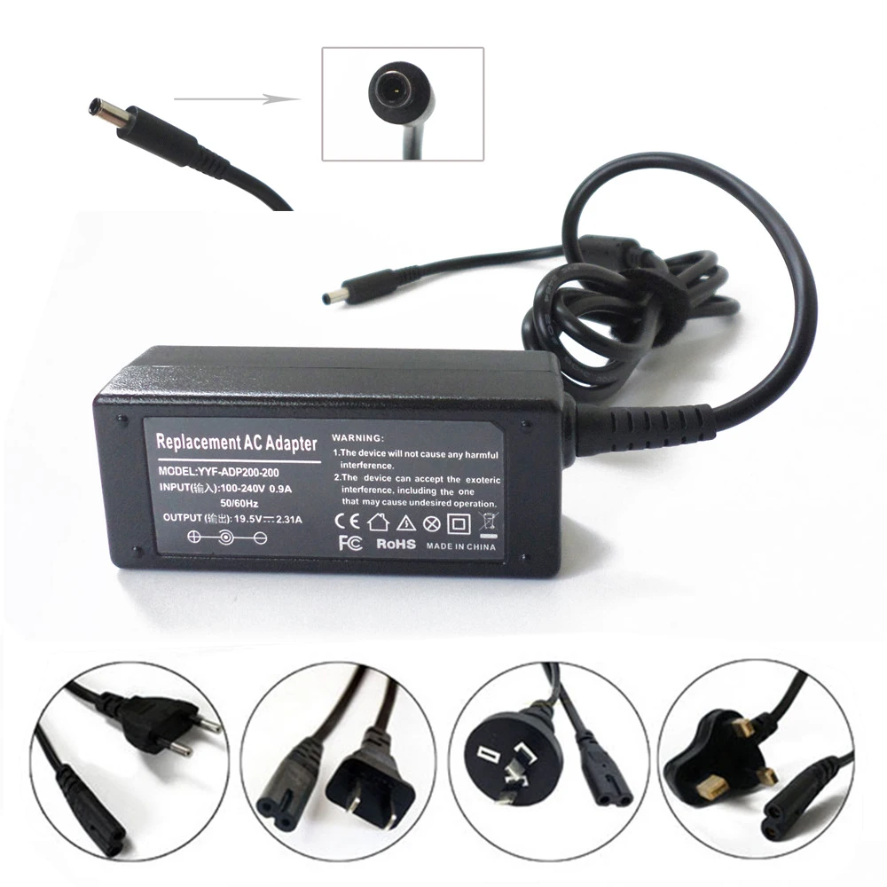 45W AC Adapter Power Supply Cord For Dell XPS 12 XPSD 12-6067ALU 12 (9Q23) 3RG0T LA45NM140 19.5V 2.31A Notebook Battery Charger