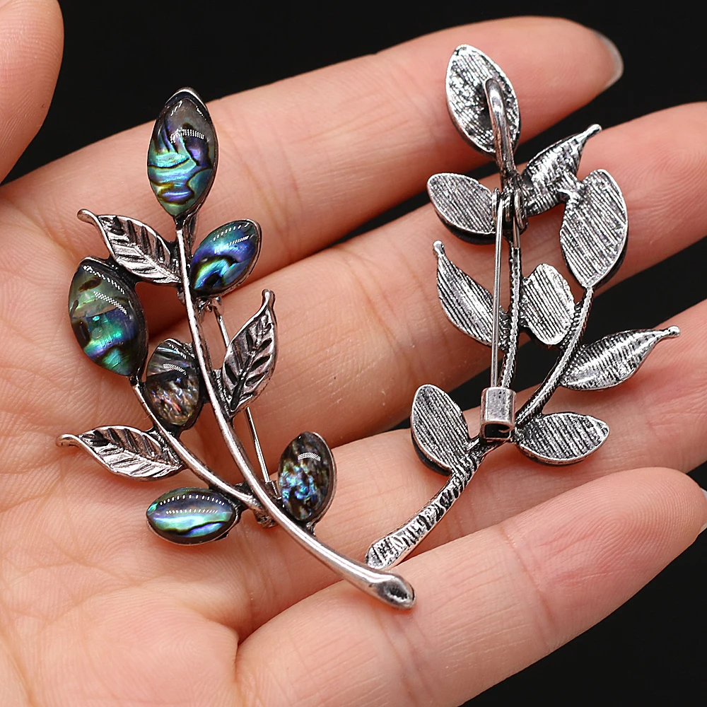 Natural Shell Brooch The Mother Of Pearl Leaf-Shaped Pendant For Jewelry Making DIY Necklace Bracelet Earrings Accessory