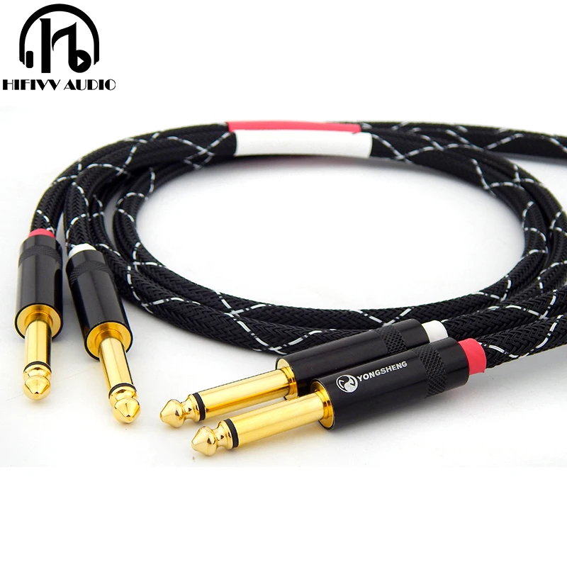 6.35mm To 6.35mm Guitar Audio Amplifiers Cable Bass Electronic Organ Drum 6.5mm To 6.5mm Lines