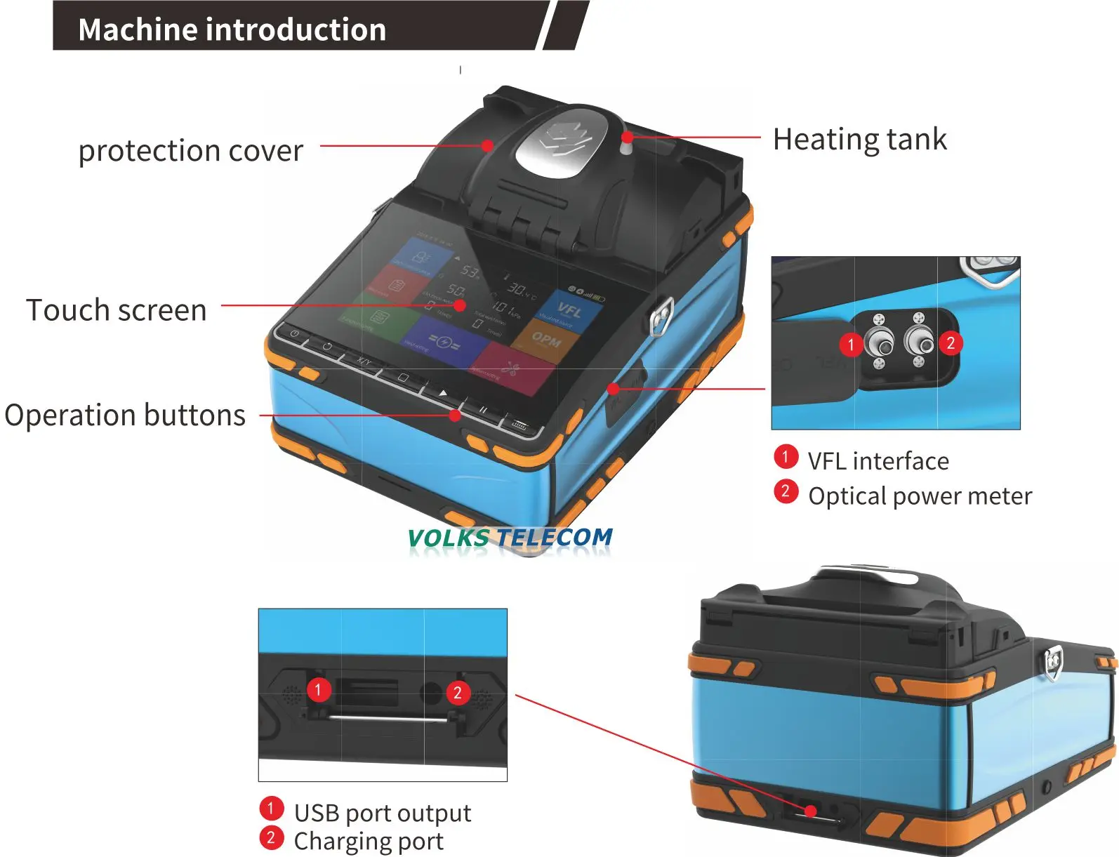 Imagem -03 - Máquina de Fibra Óptica Fusion Splicer t7 com Tela Sensível ao Toque Motores Soldador Dispositivo de Fibra Incluem Vfl Opm Função Tool Kits