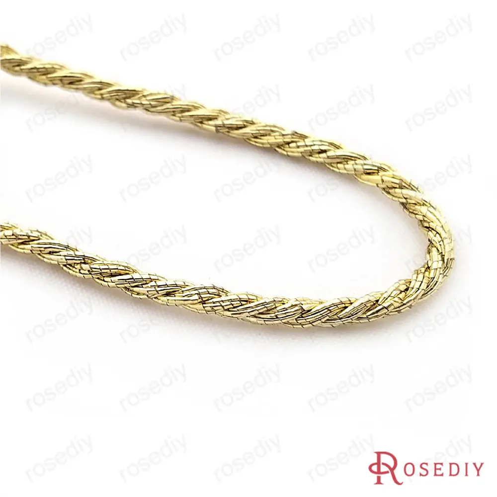 (T12967)Wholesale 5 Meter Diameter 2.5mm 3.5mm Gold Color Silver Color Silk Thread Twisted Cords Rope Diy Findings Accessories