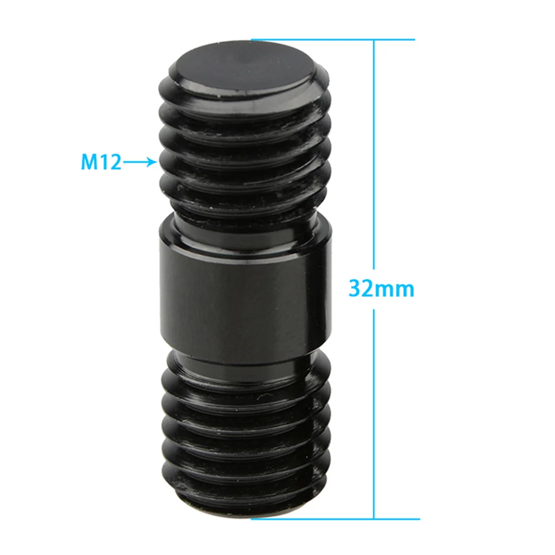 BGNing 2 Stück M12 Gewindestangen-Verlängerungsverbinder Schwarz für 15mm Schienensystem DSLR-Kamera Fotografie-Zubehör – Detail 2