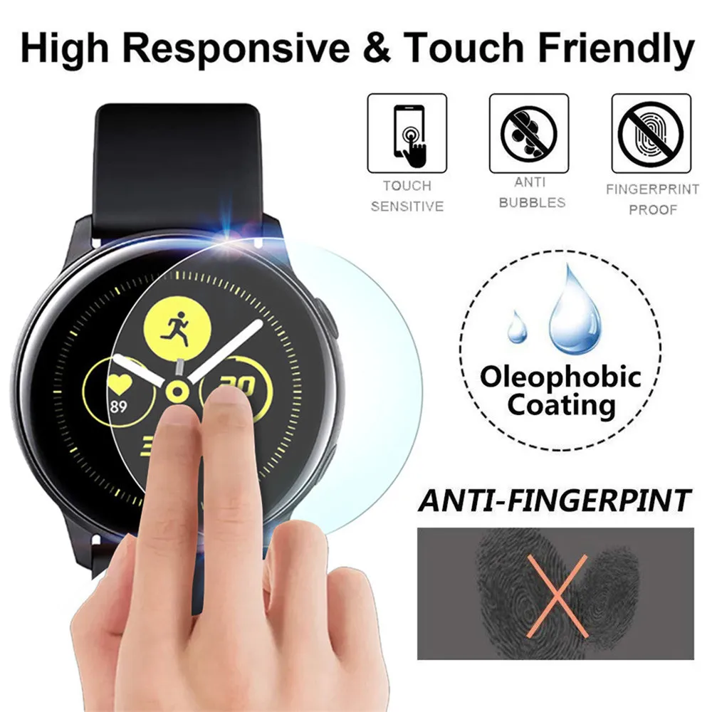 screen protector For Samsung Galaxy Watch Active 2 1 HD Explosion-proof water gel film Full screen protection Smart Accessories