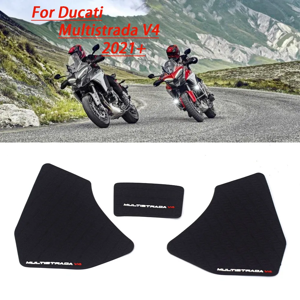 Motorcycle FOR DUCATI Multistrada V4 S 2021 Non-slip Side Fuel Tank Stickers Waterproof Pad Rubber Sticker