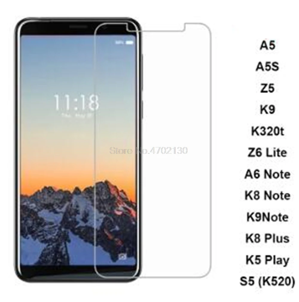 Film Screen Protector For Lenovo A5S Z6Lite Glass Cover for Lenovo A5 K320t S5 (K520) Z5 K8 K9 K10 Plus A6 Note Tempered Glass