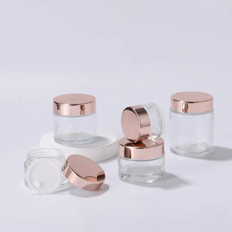 

Empty Transparent cosmetic cream jar 5g 10g 15g 20g 30g 50g 60g 100g Glass Cream Bottles For Sale