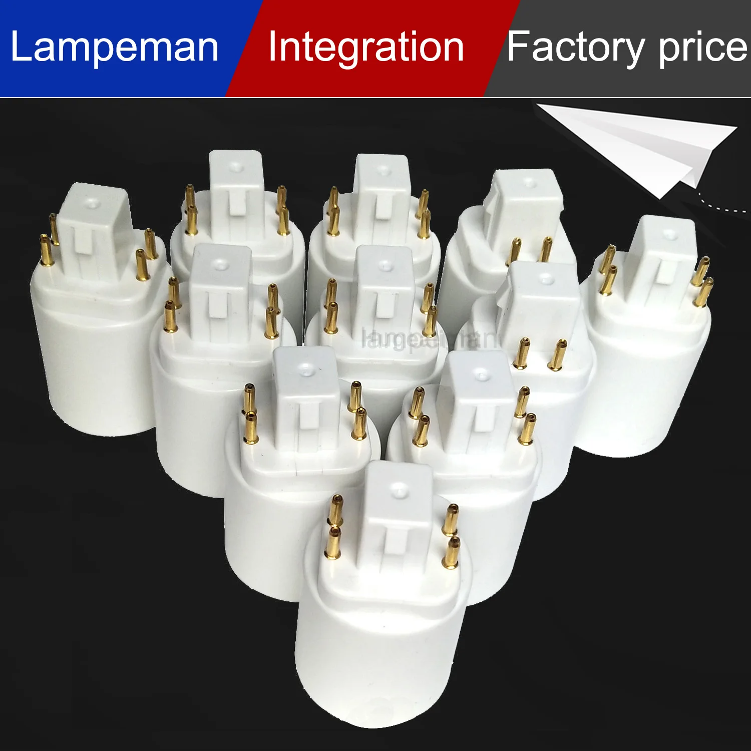 15pcs/lot GX24 to E27 Adapter GX24Q to E27 E26 Lamp Light Bulb Lamp Adapter Converter Holder Lamp Base Converter New Arrival.