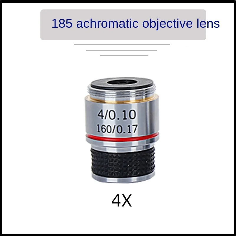 Biological Microscope Accessories 185 Achromatic Objective Lens 4 Times 10 Times 40 Times 100 Times Metal Objective Lens