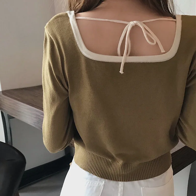 Knitwear Women Autumn Winter Black Tight-fitting Slim Long-sleeved Sweater Top 2022 New Slim Style Outer Wear Bottoming Shirt