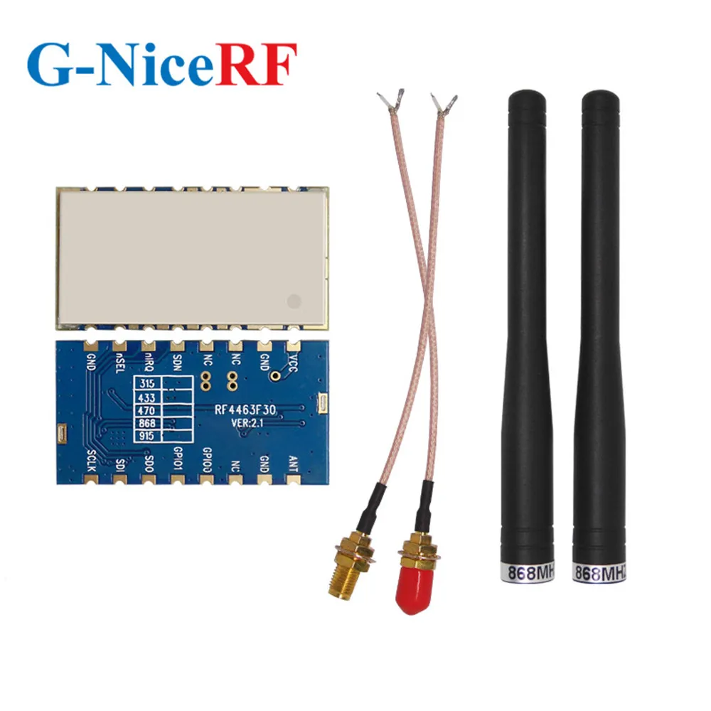 

5PCS/Lot RF4463F30 Embedded 500mW FSK Si4463 868Mhz Wireless Module+5PCS 915MHz Rubber Antenna