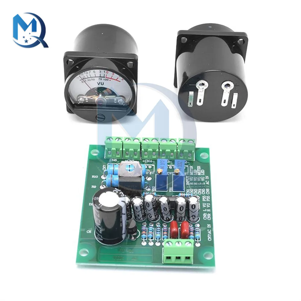 DC9-12V VU Level Audio Meter Driver Board DB Level Meter Amplifier IC BA6138 Double-sided Circuit Board + 2pcs VU Table