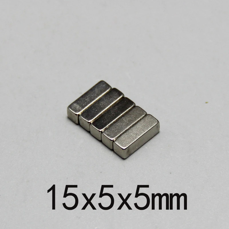 

5/10/20/50/100/150PCS 15x5x5mm N35 Super Cuboid Block Magnets 15x5x5 mm Neodymium Magnet Permanent NdFeB Strong Magnetic