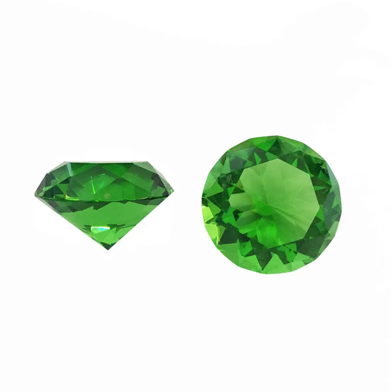 30mm-150mm Green Crystal Glass Diamond FengShui Ornaments Home Decorative Ball For Wedding Miniatures Accessories Gifts