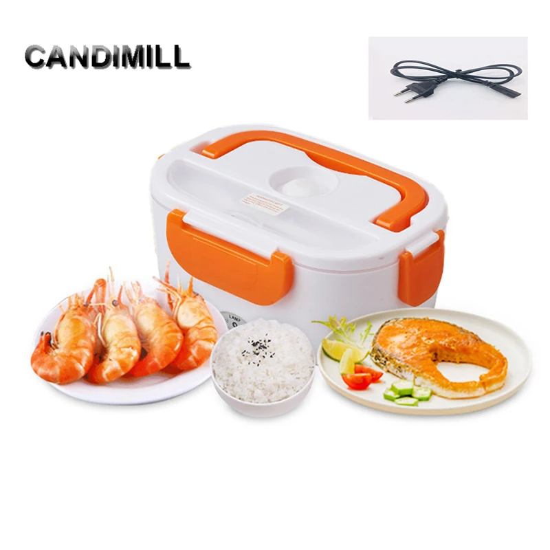 

CANDIMILL 110V/220V Electric Heated Lunch Box Tableware Bento Boxes Food Heater Rice Cooker Container