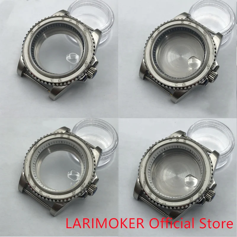 LARIMOKER 40MM Stainless Steel Waterproof Casing Black/white Shadow Suitable PT500 NH35 24Jewelry Mechanical Watch Movement