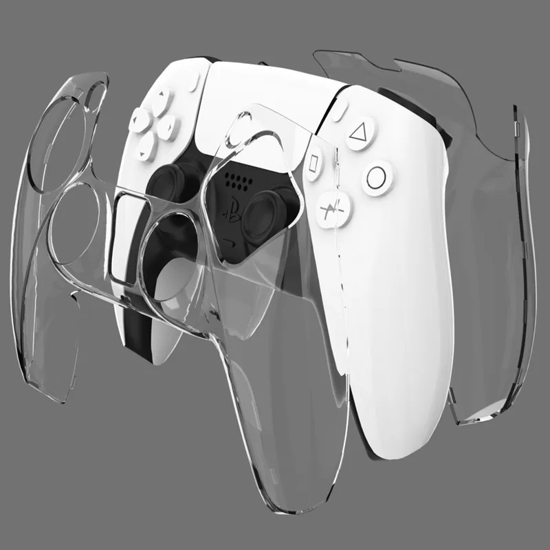 Aolion شفاف واضح غطاء الكمبيوتر ل PS5 غمبد تحكم رقيقة جدا حامي وحدة تحكم قذيفة لعبة الملحقات