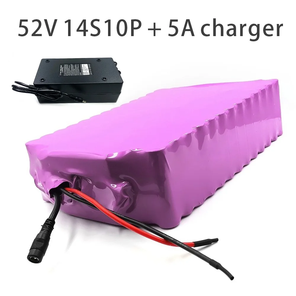 With 5A charger 35Ah 14S10P 52V 48V battery e-bike ebike electric bicycle Li-ion customizable 275x190x70mm