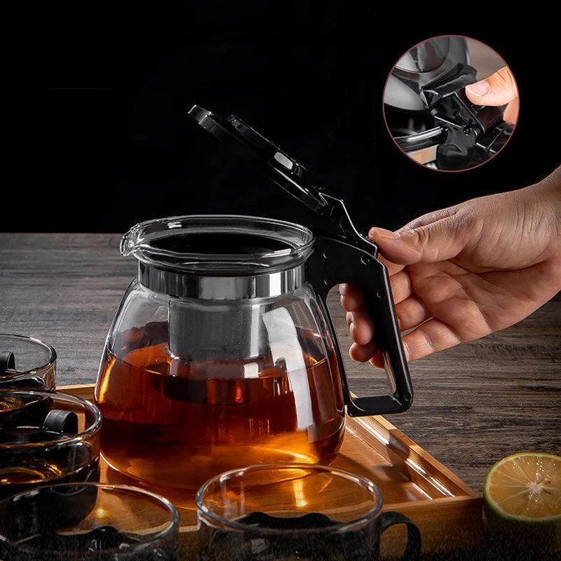 1000/2000ML Heat Resistant Glass Teapot Heated Container Tea Pot Good Clear Large Capacity Kettle with Filter Baskets