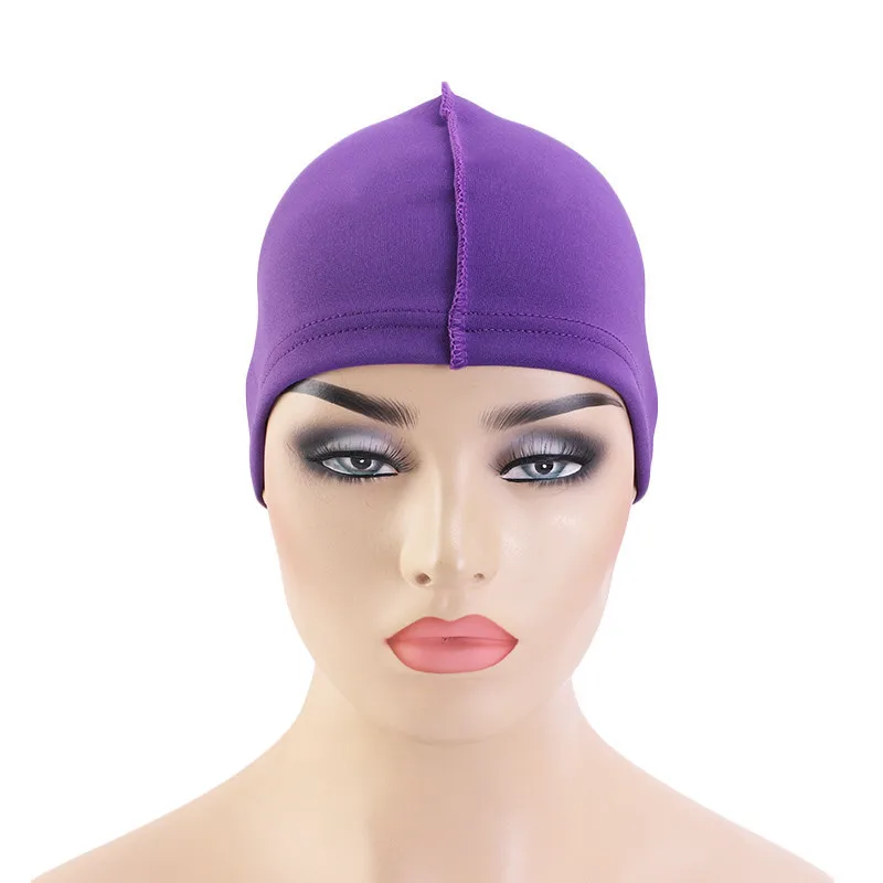 Unisex Solid Summer Satin Breathable Turban Hat Men Hip Hop Durags wave dome cap