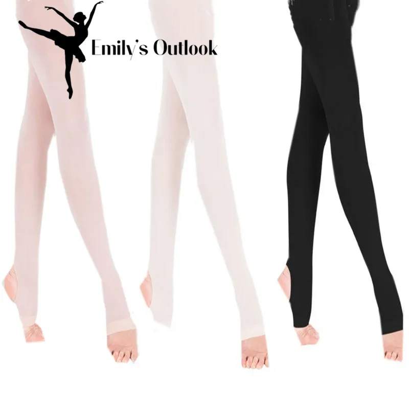 2 Pairs/ Pack Girls\' Dance Tight Ultra Soft Pro Ballet Footed Leggings Velvet Stocking Children Convertible Pantyhose Students