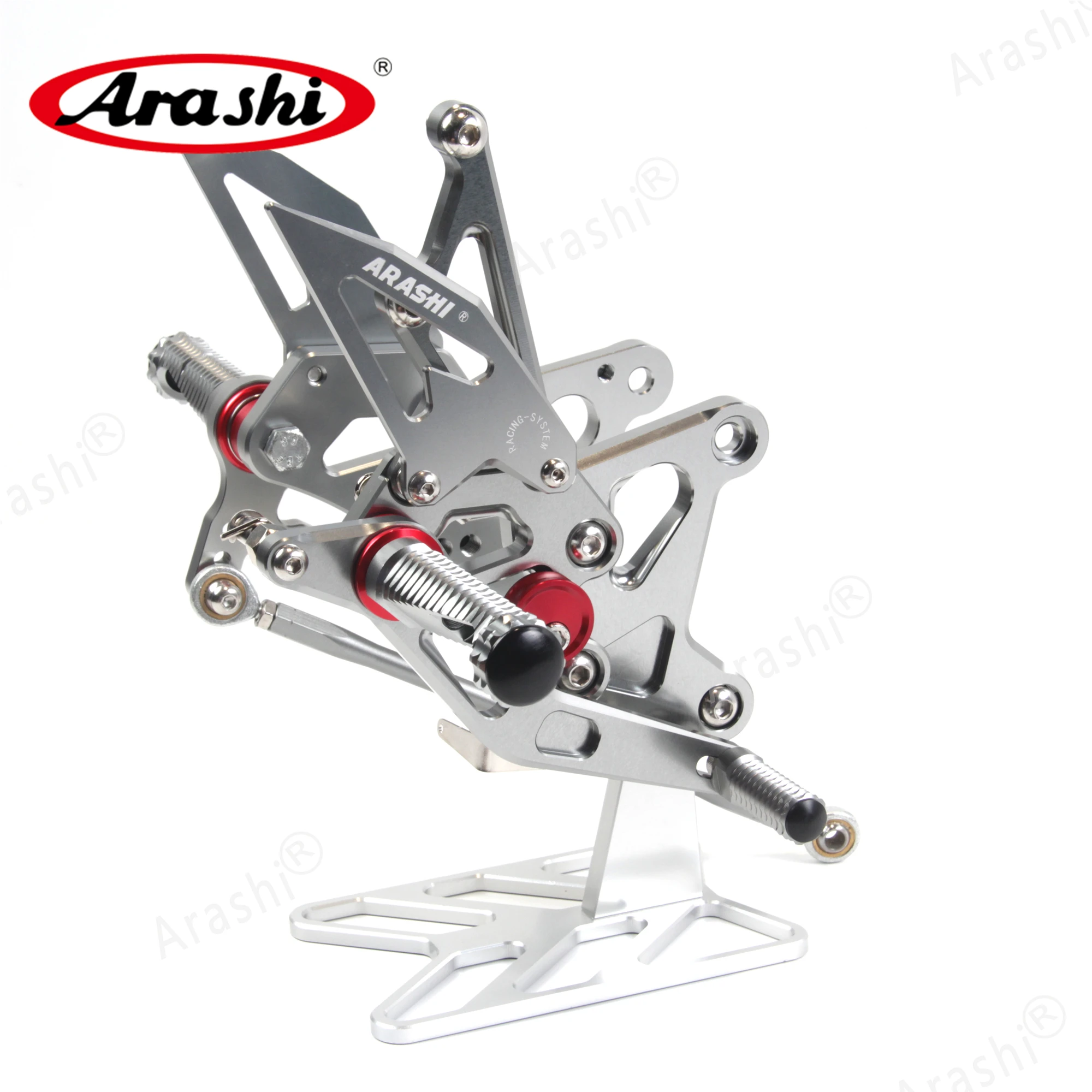 Arashi CNC Adjustable Footrests NINJA ZX6R Rear For KAWASAKI ZX-6R Ninja ZX636 2005 2006 Foot Pegs Rear Foot Rearset 05 06 636