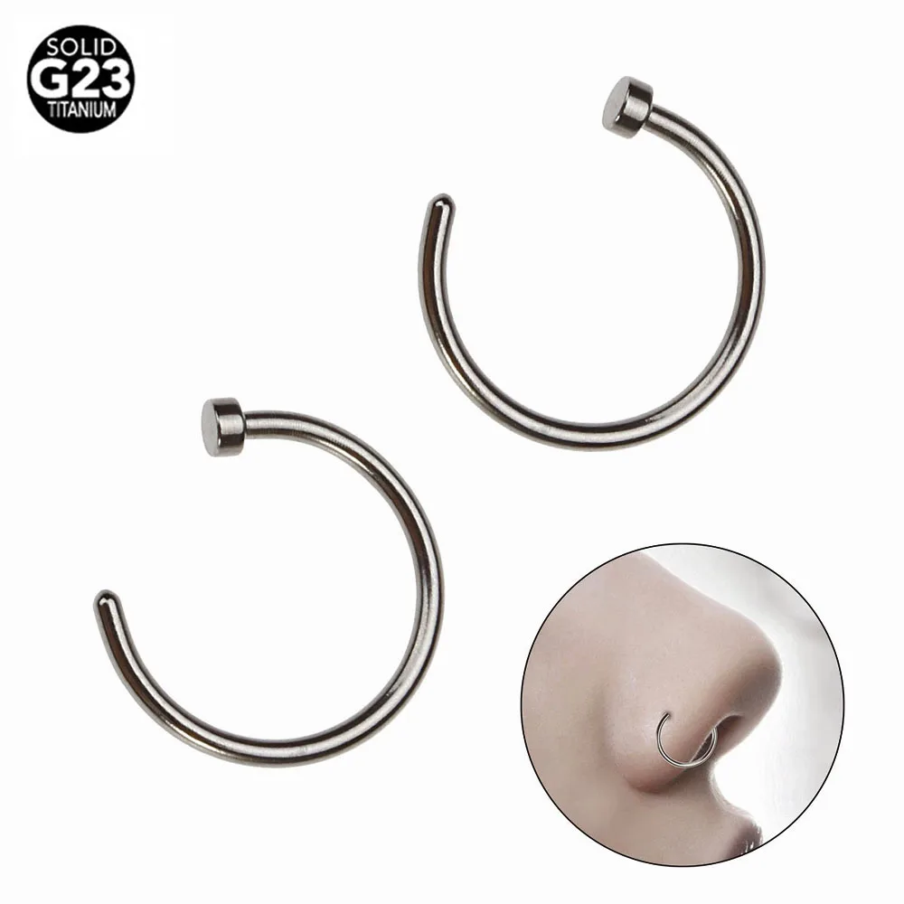 1PC G23 Titanium Nose Piercing Ring  C Shape Lip Nose Ring Labret Neus Nostril Nose Rings Hoop for Women's Fashion Body Jewelry