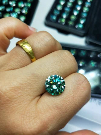 Dark Green Moissanites 3.0~12mm By Excellent Cut Loose Moissanits Carat Stone For Wendding Ring Setting