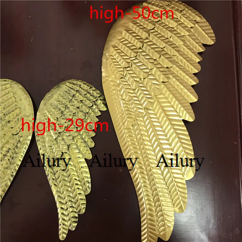 Golden Angel Wings Set,Do Old Iron Indoor Window Pendant,Xmas Decoration,Home Hanging Wall Art Decor.Festival Party