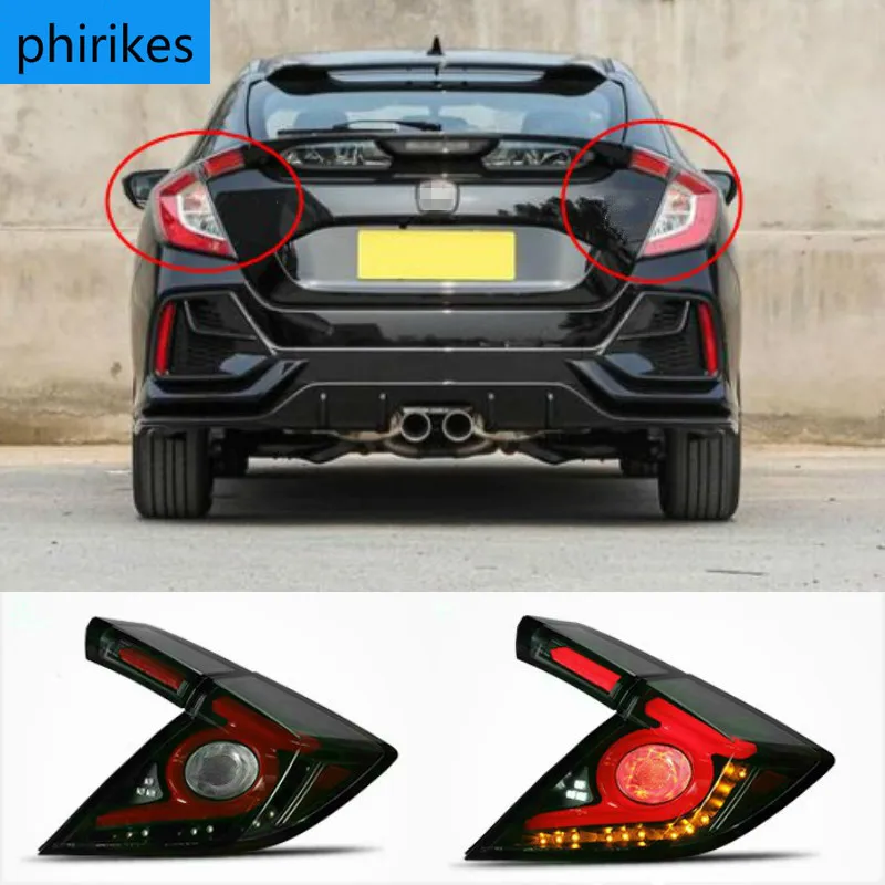 Farol traseiro estilo automóvel, luzes traseiras para honda civic tipo r 10th hatchback 2020 2021 drl + sinal de seta dinâmica + reversa + led de freio