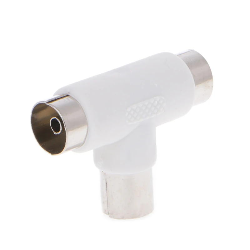 Adattatore per connettori maschio a 2x femmina a 2 vie TV T Splitter antenna coassiale