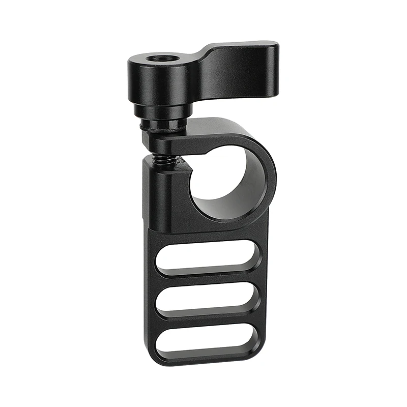 CAMVATE 15mm adattatore per morsetto a stelo singolo Railblock con scanalature di montaggio da 1/4 "-20 e manopola a vite zigrinata rossa/nera per fotocamera/Monitor