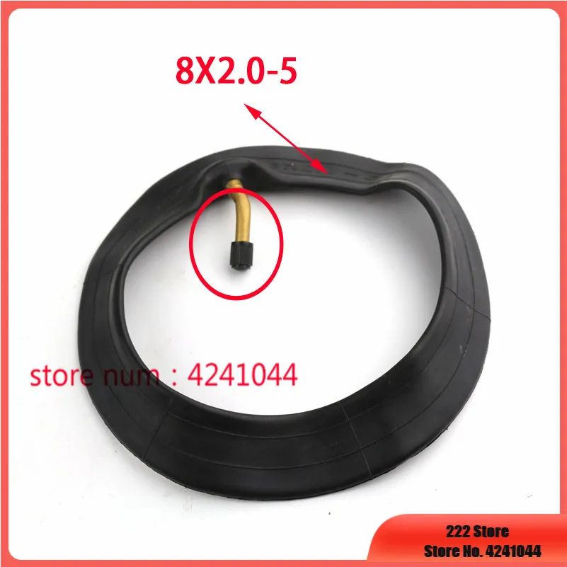 Free shipping 8 inch pneumatic inner tube 8X2.0-5 8x2.00-5 Inner Tube With Bent Valve Suits Electric scooter baby trolley