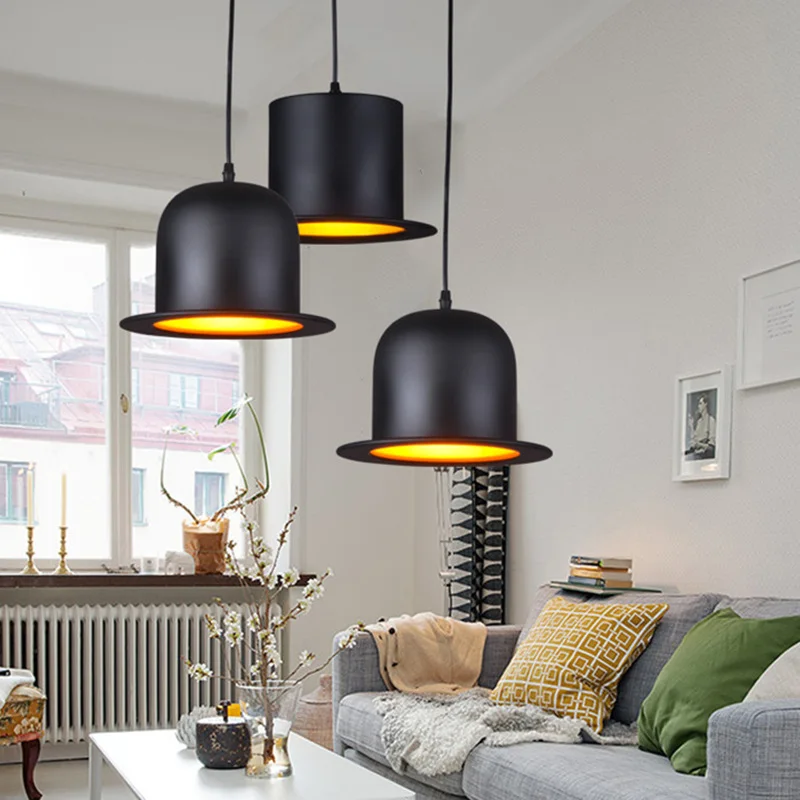Modern aluminum England Hat Pendant light Black Art Cap Industrial Lamp hanging lamps Coffeeshop Bar Bedroom Luminaire Fixtures
