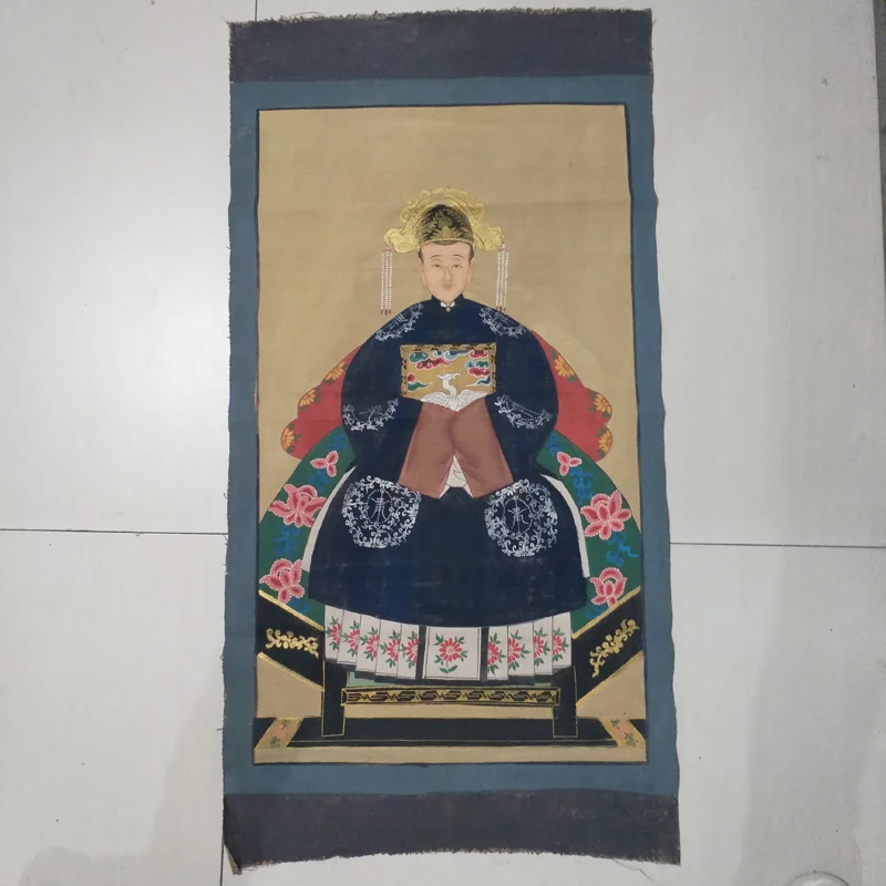 Elaborate Chinese Classical Collectible Home Decoration Painting Ancient Officer‘ wife Portrait Picture No.2