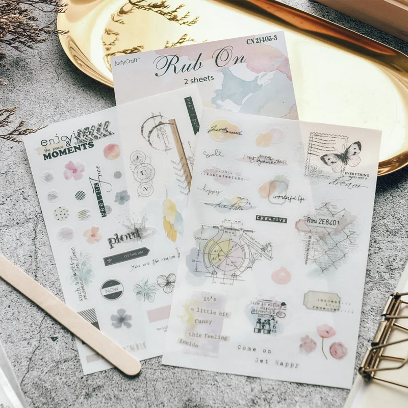 2021 Enjoy Summer Moments RUB ON Sticker Scrapbooking Junk Journal Crafts Transfer Stickers DIY Photo Albums Decorative