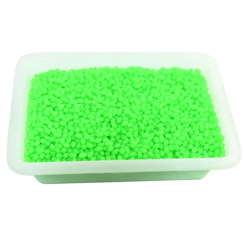 100pcs Hard Plastic Oval Fishing Beads Stopper Night Luminous Glow Beads Carp Fishing Accessories for Bait Rig