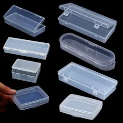 8 Sizes Transparent Small Square Clear Plastic Storage Boxes For Mini Jewelry Diamond Beads Crafts Case Container Display Box