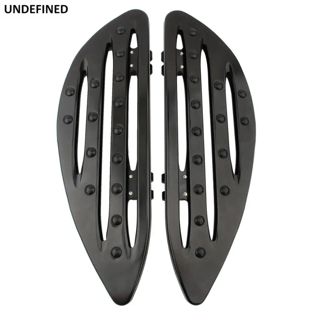 Foot Boards Motorcycle Driver Stretched Floorboard Black CNC Front Footpegs For Harley Touring Road King Dyna FLD FL Softail