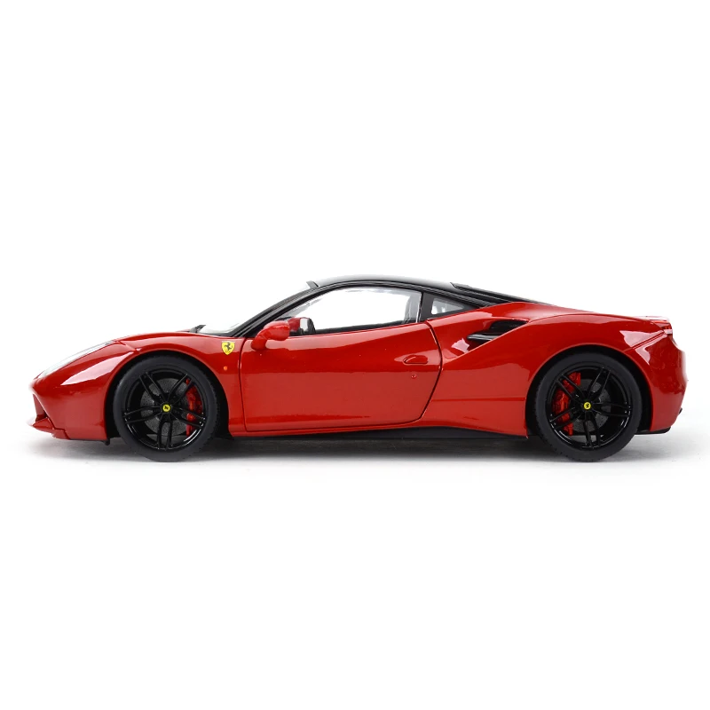 Bburago-coche deportivo Ferrari 488 GTB versión refinada, simulación estática, vehículos fundidos a presión, modelo coleccionable, juguetes de coche, 1:18