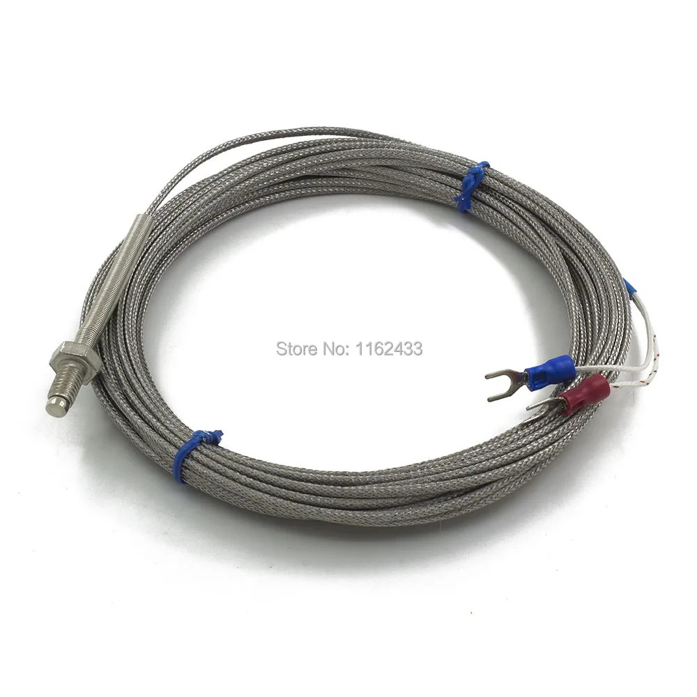 

FTARB02 K type M6 bolt head spring protected 7m high temperature metal screening cable screw thermocouple temperature sensor