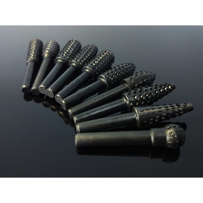 Bộ 10 Bộ Quay Tiếng Sột Soạt Tập Tin 6.3 Mm Tập Tin/Dao Phay/Dụng Cụ Mài Gỗ Khoan Dụng Cụ Cầm Tay bộ