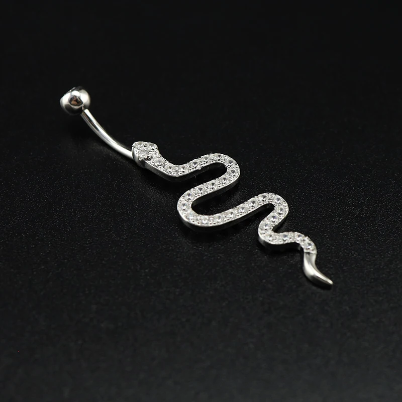 MIQIAO 925 Sterling Silver Belly Button Piercing Animal Snake For Women Body Jewelry fashion Accessories Attractive Beautiful