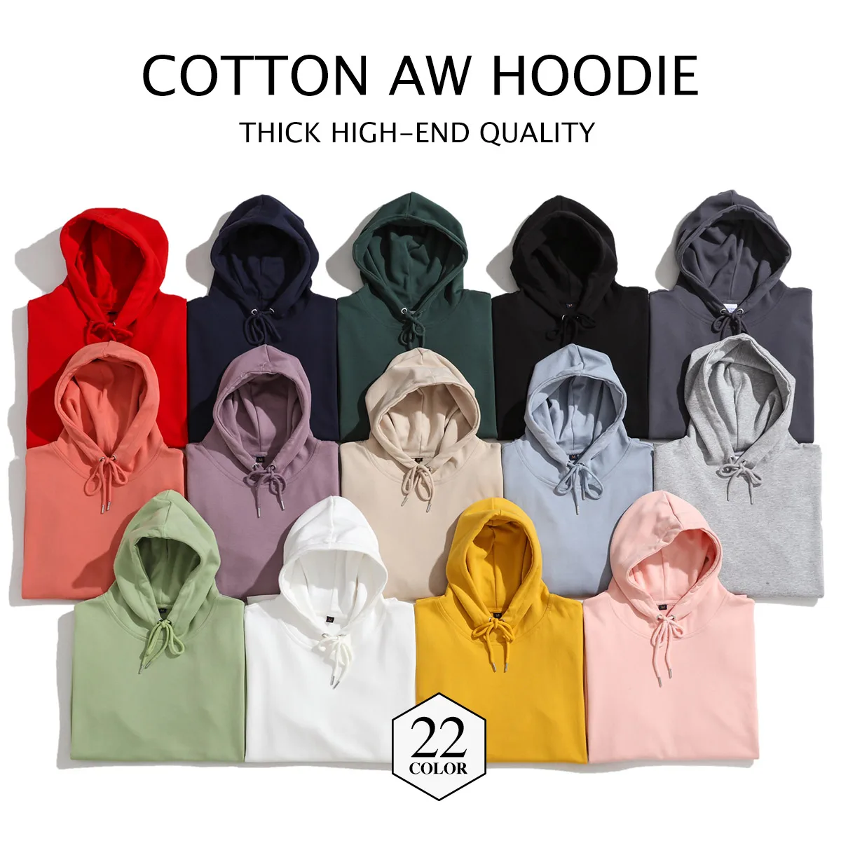 New Hooded Hoodies Men Autumn Winter Thicken 360g Cotton Fabric Solid Basic Women Sweatshirts High-End Quality Jogger Pullovers